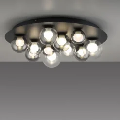 Paul Neuhaus LED Deckenleuchte PURE Popup, mystic grey, dimmbar, Funk-FB, Memoryfunktion
