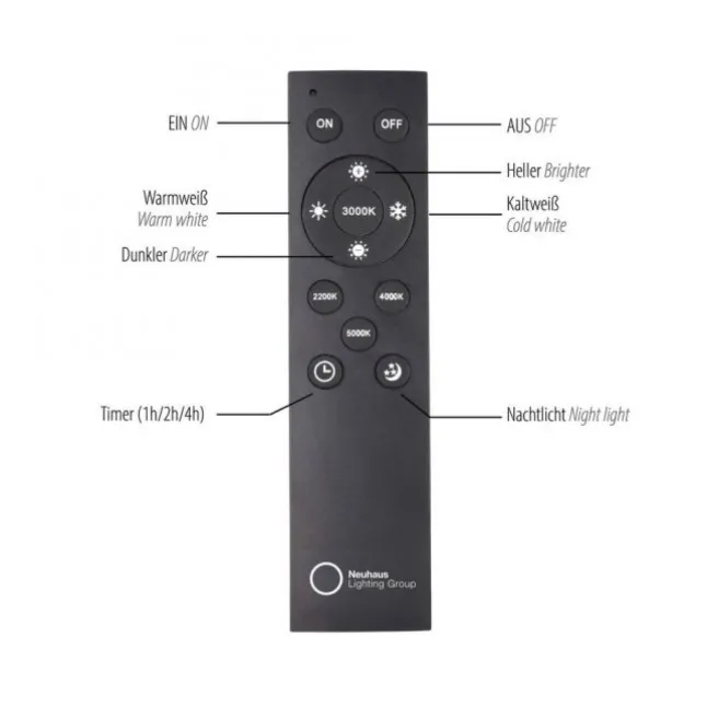Paul Neuhaus LED Deckenleuchte PURE Popup, mystic grey, dimmbar, Funk-FB, Memoryfunktion