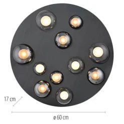 Paul Neuhaus LED Deckenleuchte PURE Popup, mystic grey, dimmbar, Funk-FB, Memoryfunktion