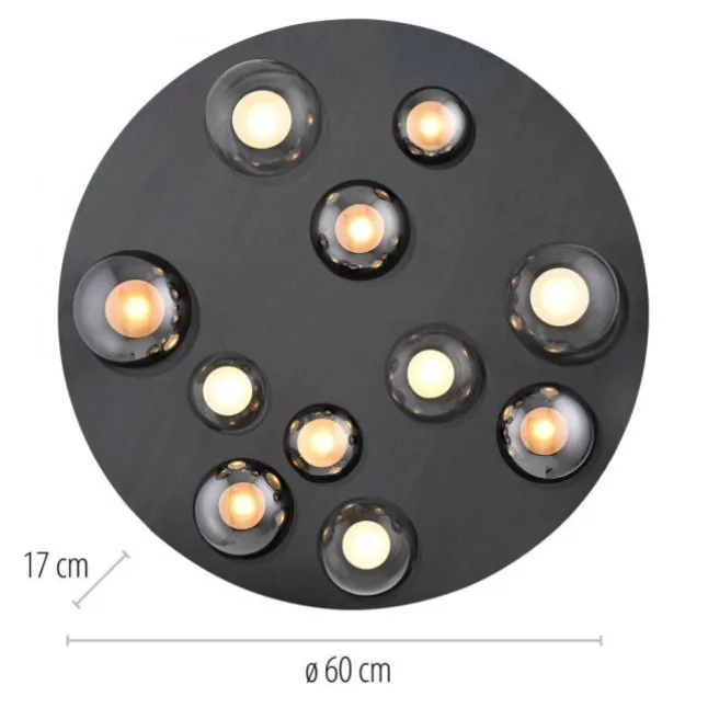 Paul Neuhaus LED Deckenleuchte PURE Popup, mystic grey, dimmbar, Funk-FB, Memoryfunktion