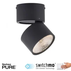 Paul Neuhaus LED Deckenstrahler PURE Nola schwarz 1 flammig drehbar dimmbar