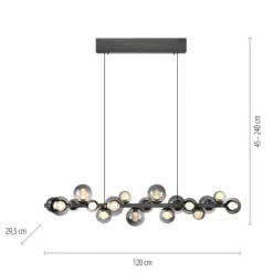 Paul Neuhaus LED Pendelleuchte PURE E-Popup platin (grau) elektrisch