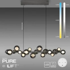 Paul Neuhaus LED Pendelleuchte PURE E-Popup platin (grau) elektrisch
