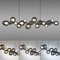 Paul Neuhaus LED Pendelleuchte PURE E-Popup platin (grau) elektrisch
