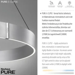 Paul Neuhaus LED Pendelleuchte PURE E-Clipse stone (alu) elektrisch