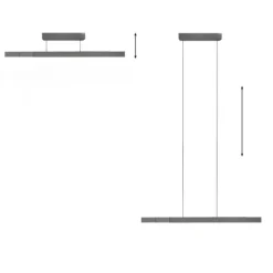 Paul Neuhaus LED Pendelleuchte PURE Moto-Rise platin (grau) elektrisch