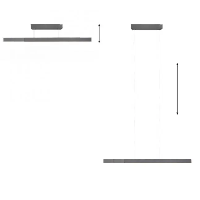 Paul Neuhaus LED Pendelleuchte PURE Moto-Rise platin (grau) elektrisch