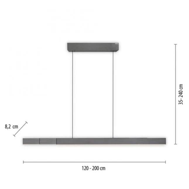 Paul Neuhaus LED Pendelleuchte PURE Moto-Rise platin (grau) elektrisch