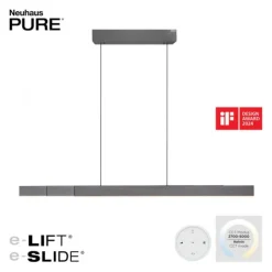 Paul Neuhaus LED Pendelleuchte PURE Moto-Rise platin (grau) elektrisch