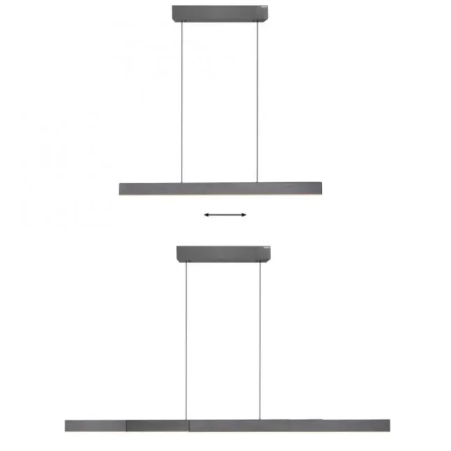 Paul Neuhaus LED Pendelleuchte PURE Moto-Rise platin (grau) elektrisch