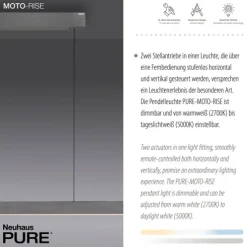 Paul Neuhaus LED Pendelleuchte PURE Moto-Rise platin (grau) elektrisch