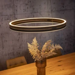 Paul Neuhaus LED Pendelleuchte PURE E-Loop oak/ black pearl elektrisch