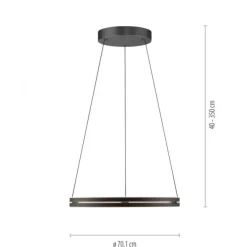Paul Neuhaus LED Pendelleuchte PURE E-Loop oak/ black pearl elektrisch