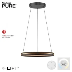 Paul Neuhaus LED Pendelleuchte PURE E-Loop oak/ black pearl elektrisch