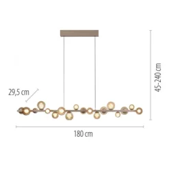 Paul Neuhaus LED Pendelleuchte PURE, bronce, elektrisch höhenverstellb., dimmbar