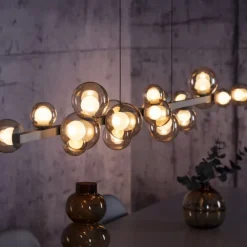 Paul Neuhaus LED Pendelleuchte PURE, bronce, elektrisch höhenverstellb., dimmbar