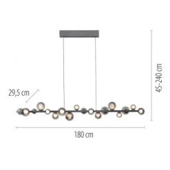 Paul Neuhaus LED Pendelleuchte PURE E-Popup,platin (grau), elektrisch höhenverstellb., dimmbar