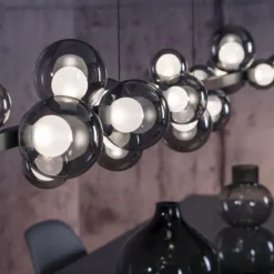 Paul Neuhaus LED Pendelleuchte PURE E-Popup,platin (grau), elektrisch höhenverstellb., dimmbar
