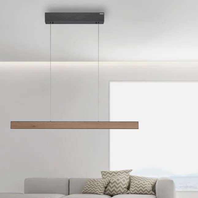 Paul Neuhaus LED Pendelleuchte PURE E-Motion oak/black pearl elektrisch