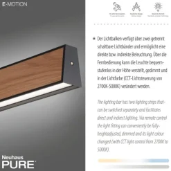 Paul Neuhaus LED Pendelleuchte PURE E-Motion oak/black pearl elektrisch
