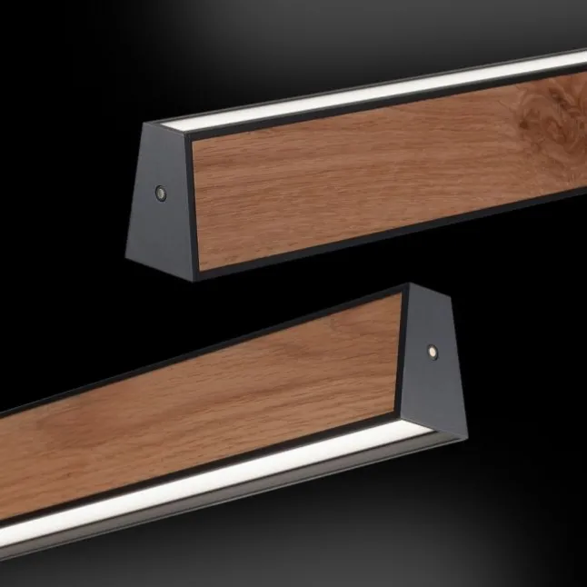 Paul Neuhaus LED Pendelleuchte PURE E-Motion oak/black pearl elektrisch