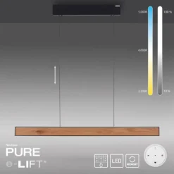 Paul Neuhaus LED Pendelleuchte PURE E-Motion oak/black pearl elektrisch