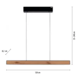 Paul Neuhaus LED Pendelleuchte PURE E-Motion oak/black pearl elektrisch