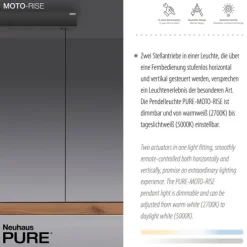 Paul Neuhaus LED Pendelleuchte PURE Moto-Rise oak/black pearl elektrisch