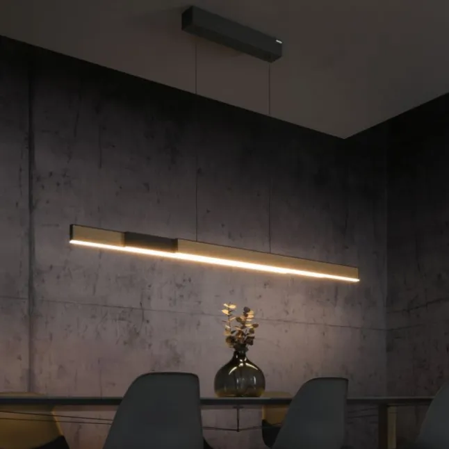 Paul Neuhaus LED Pendelleuchte PURE Moto-Rise oak/black pearl elektrisch