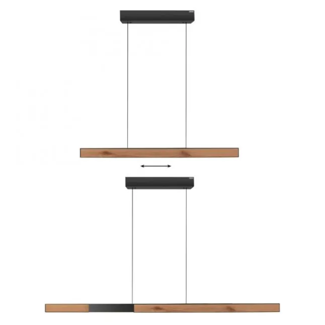 Paul Neuhaus LED Pendelleuchte PURE Moto-Rise oak/black pearl elektrisch
