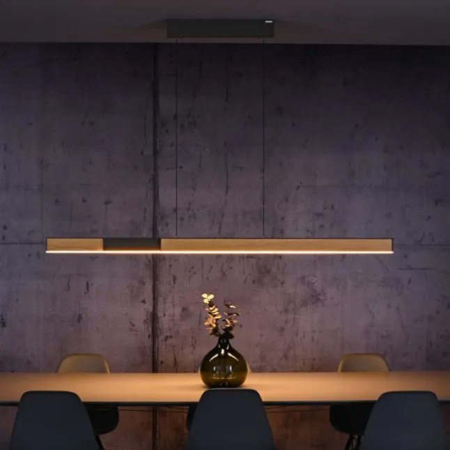 Paul Neuhaus LED Pendelleuchte PURE Moto-Rise oak/black pearl elektrisch