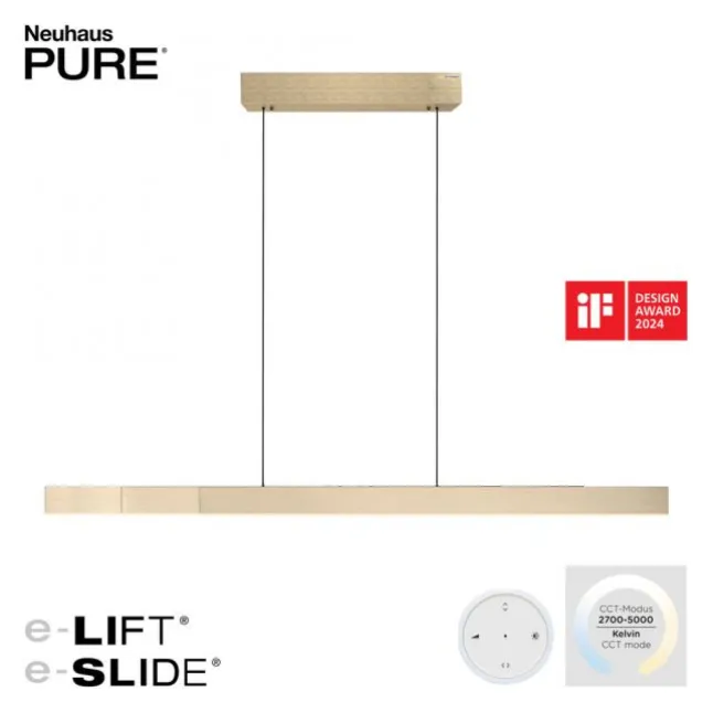 Paul Neuhaus LED Pendelleuchte PURE Moto-Rise imperial gold elektrisch