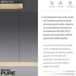 Paul Neuhaus LED Pendelleuchte PURE Moto-Rise imperial gold elektrisch