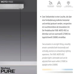 Paul Neuhaus LED Pendelleuchte PURE Moto-Rise diamond (alu) elektrisch