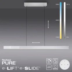 Paul Neuhaus LED Pendelleuchte PURE Moto-Rise diamond (alu) elektrisch