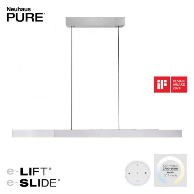 Paul Neuhaus LED Pendelleuchte PURE Moto-Rise diamond (alu) elektrisch