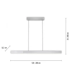 Paul Neuhaus LED Pendelleuchte PURE Moto-Rise diamond (alu) elektrisch