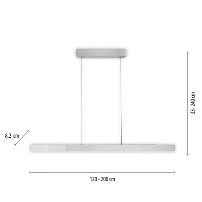Paul Neuhaus LED Pendelleuchte PURE Moto-Rise diamond (alu) elektrisch