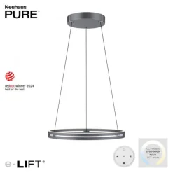Paul Neuhaus LED Pendelleuchte PURE E-Loop mystic grey (grau) elektrisch