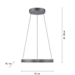 Paul Neuhaus LED Pendelleuchte PURE E-Loop mystic grey (grau) elektrisch