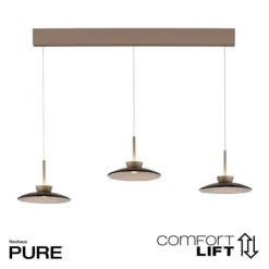 Paul Neuhaus LED Pendelleuchte PURE Moon bronce 3 flammig Lift dimmbar