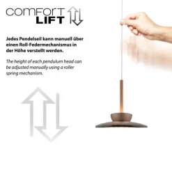 Paul Neuhaus LED Pendelleuchte PURE Moon bronce 3 flammig Lift dimmbar
