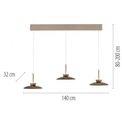 Paul Neuhaus LED Pendelleuchte PURE Moon bronce 3 flammig Lift dimmbar