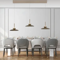 Paul Neuhaus LED Pendelleuchte PURE Moon bronce 3 flammig Lift dimmbar