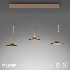 Paul Neuhaus LED Pendelleuchte PURE Moon bronce 3 flammig Lift dimmbar