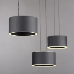 Paul Neuhaus LED Pendelleuchte PURE Clipse, platin (grau), Fernbedienung, Comfort Lift, Memoryfunktion