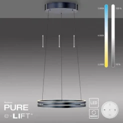 Paul Neuhaus LED Pendelleuchte PURE E-Loop mystic-grey (grau) elektrisch