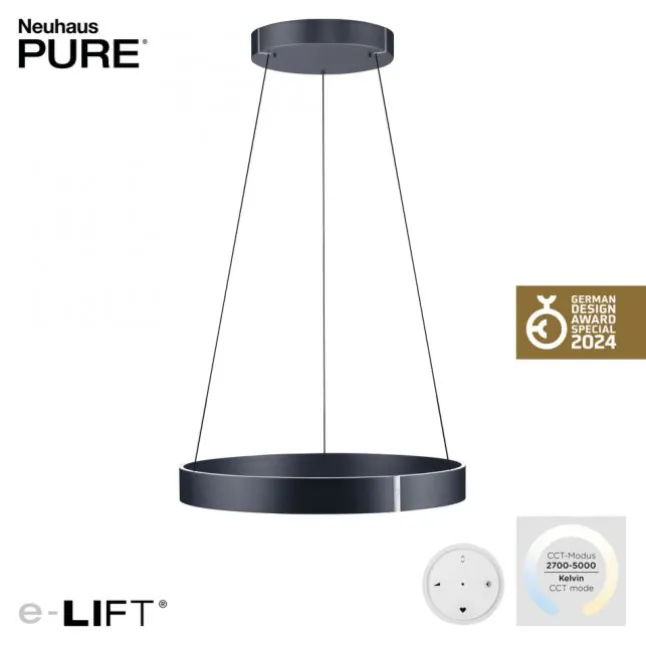 Paul Neuhaus LED Pendelleuchte PURE E-Clipse mystic grey (grau) elektrisch