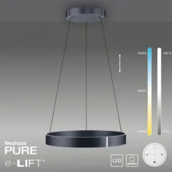 Paul Neuhaus LED Pendelleuchte PURE E-Clipse mystic grey (grau) elektrisch