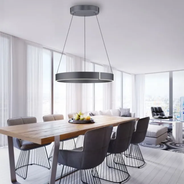 Paul Neuhaus LED Pendelleuchte PURE E-Clipse mystic grey (grau) elektrisch